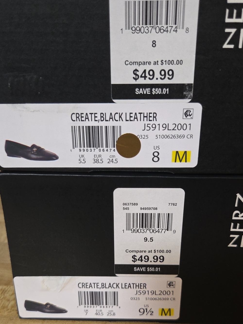 NWT "Naturalizer" Create Black Leather Flats Woman's Size 8M or 9.5M - Picture 6 of 6